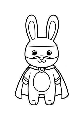 Super Rabbit Hero Coloring Page