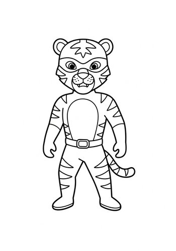 Super Tiger Coloring Page For Kids
