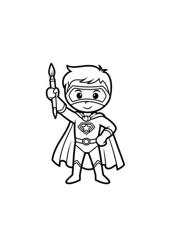 Coloring Page: Superhero Artist Coloring Page