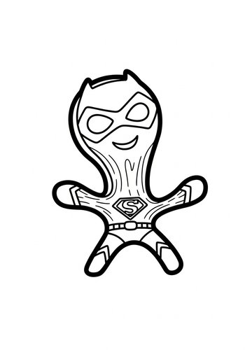 Coloring Page: Super-hero Gingerbread Coloring Page