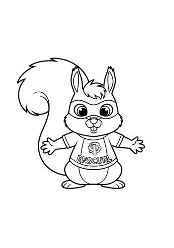 Superhero Squirrel Coloring Page