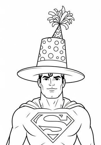 Superman's Birthday Bash: Coloring Page Fun