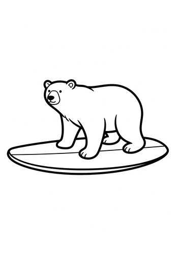 Surfing Bear Coloring Page: Ride The Wave