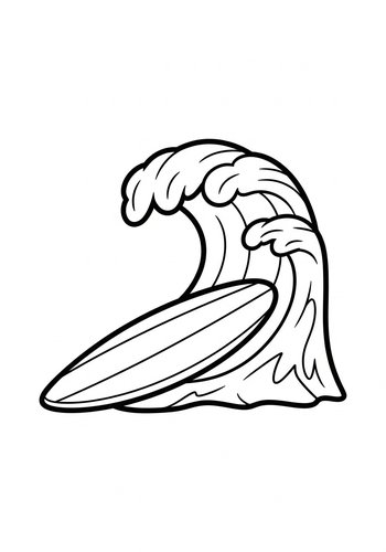 Surfing Wave Coloring Page: Ride The Tide Of Creativity