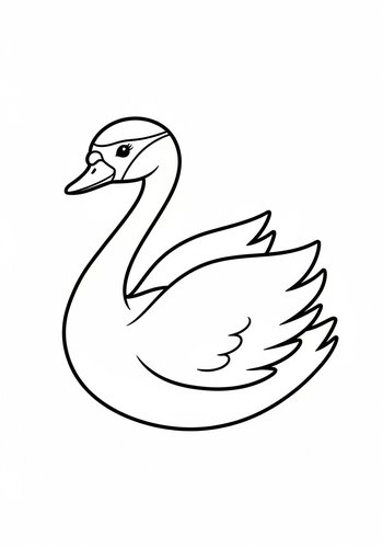 Swan Coloring Page: Elegant Bird Outline