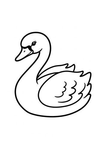 Swan Coloring Page For Kids