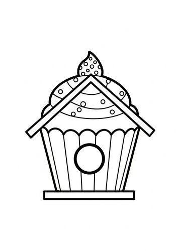 Sweet Birdhouse Coloring Page