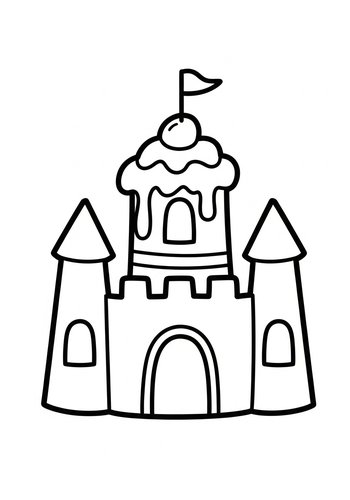 Sweet Castle Coloring Page: A Tasty Adventure