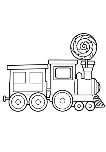 Sweet Train Ride Coloring Page