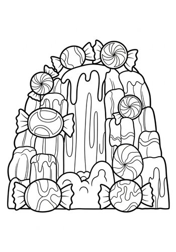 Sweet Treat Mountain Coloring Page