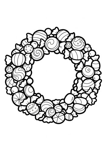 Sweet Treat Wreath Coloring Page