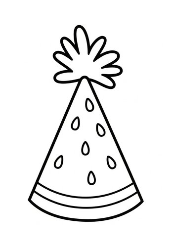 Sweet Watermelon Party Hat - Coloring Fun