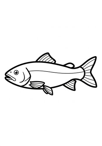 Swimming Fish Coloring Page For Kids