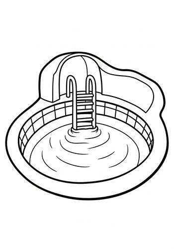 Swimming Pool Coloring Page Fun