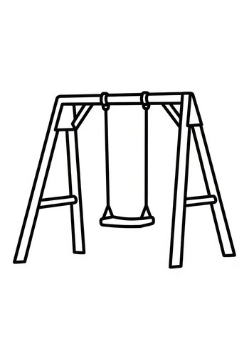 Swing Set Coloring Page - Fun For Kids