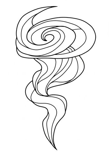Swirling Smoke Coloring Page: Artistic Designs