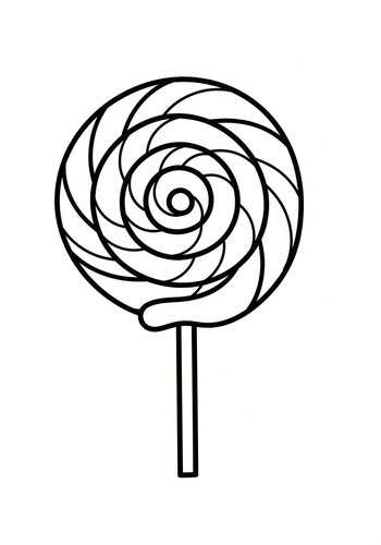 Swirly Lollipop Coloring Page For Kids