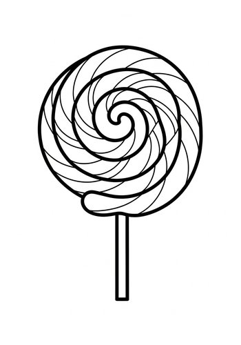 Swirly Lollipop Coloring Page Fun