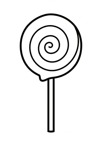 Swirly Lollipop Coloring Page: Sweet Treat Fun