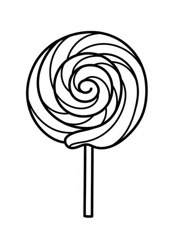 Swirly Lollipop Coloring Page: Sweet Treat Fun