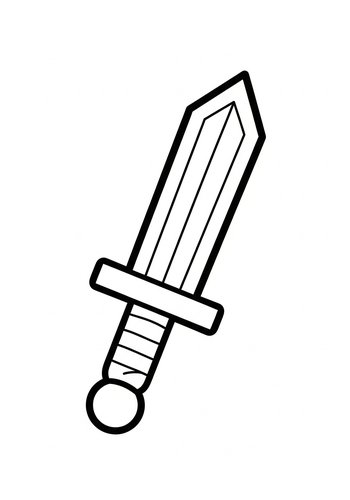 Sword Coloring Page: Medieval Weapon For Kids