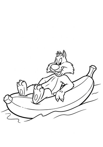 Sylvester's Banana Float: A Coloring Adventure