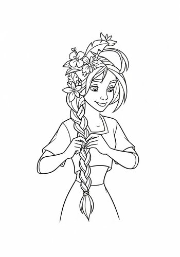 Tarzan Braiding Jane's Hair With Jungle Flowers Coloring Page