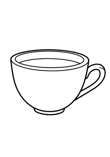 Teacup Coloring Page For Relaxation
