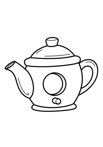 Teapot Coloring Page Fun