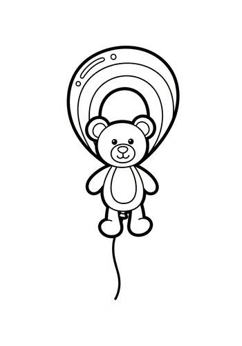 Teddy Bear Balloon Coloring Page For Kids