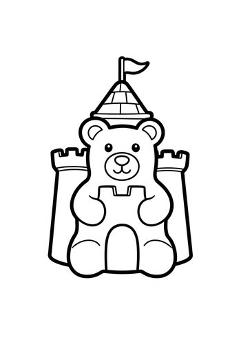 Teddy Bear Castle Coloring Page
