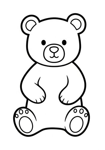 Teddy Bear Coloring Page For Kids