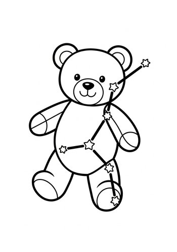 Teddy Bear Constellation Coloring Page