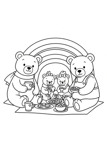 Teddy Bear Picnic Coloring Page: Fun Activity