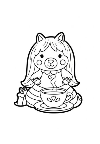Teddy Bear Tea Party - Coloring Page Fun