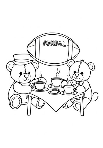 Teddy Bear Tea Party Coloring Page