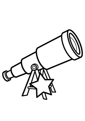 Telescope Coloring Page: Explore Space