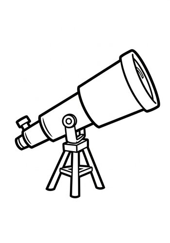 Telescope Coloring Page: Explore The Cosmos