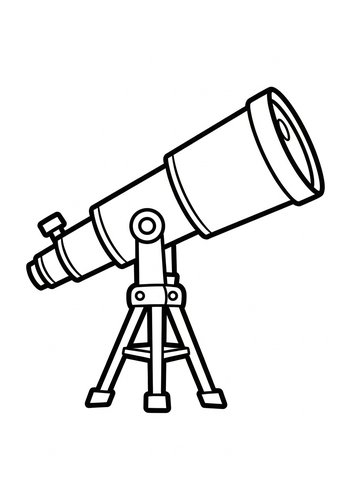 Telescope Coloring Page: Journey To The Stars
