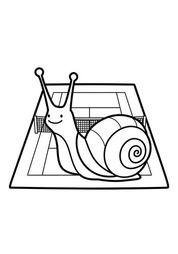 Tennis Snail Coloring Page For Kids