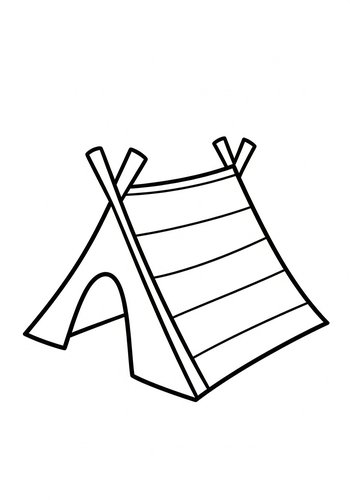 Tent Coloring Page: Outdoor Adventure