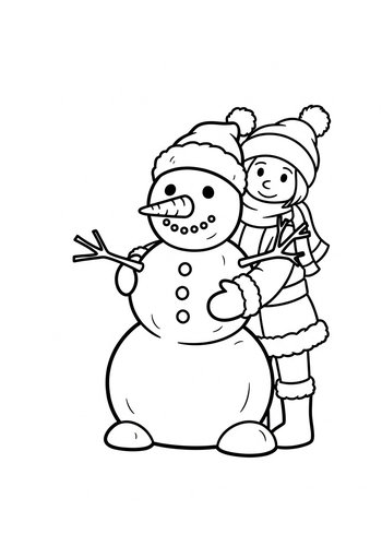 The Huntsman Building A Snowman Coloring Page