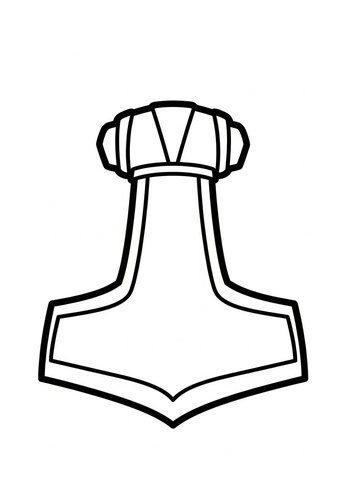 Thor's Hammer: A Mighty Coloring Page