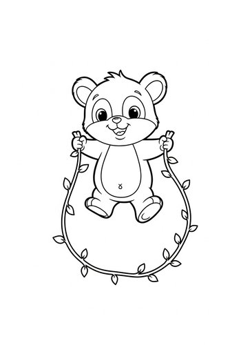 Coloring Page: Thumper's Vine Jump Rope Fun: A Coloring Page