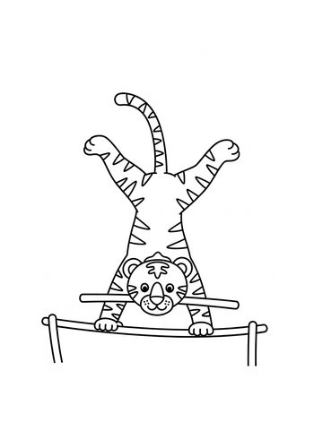 Tiger Acrobat Coloring Page