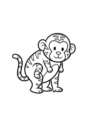 Tiger Monkey Coloring Page: A Fun Hybrid