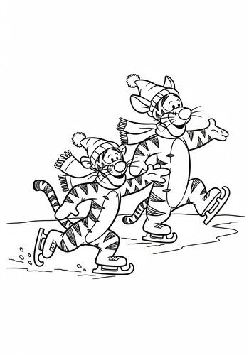 Tigger Ice Skating Fun: A Coloring Adventure With Kanga
