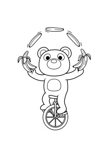 Timon Riding A Unicycle While Juggling Bananas - Coloring Page Fun