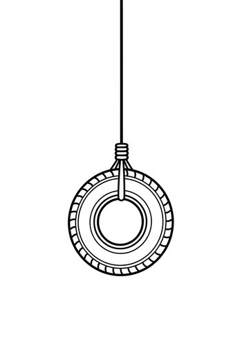 Tire Swing Coloring Page For Kids