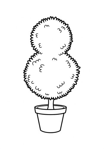 Coloring Page: Topiary Tree Coloring Page: Garden Fun